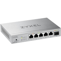 Zyxel XMG-105 No administrado 2.5G Ethernet (100/1000/2500) Gris, Interruptor/Conmutador plateado, No administrado, 2.5G Ethernet (100/1000/2500)