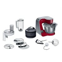Bosch Serie 4 MUM5X720 robot de cocina 1000 W 3,9 L Rojo, Plata Balanza integrada rojo/Plateado, 3,9 L, Rojo, Plata, Tocar, 2,7 kg, 1,1 m, 4 discos