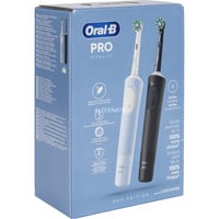 Braun Vitality Pro Duo Adulto Cepillo dental oscilante Negro, Azul, Blanco, Cepillo de dientes eléctrico negro/Azul, Adulto, Cepillo dental oscilante, Cuidados diarios, Sensible, Super sensitive, Negro, Azul, Blanco, 7800 movimientos por minuto, 4 x 30 s