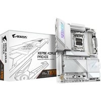 GIGABYTE X870E AORUS PRO ICE Placa Base - Soporta CPUs AMD Ryzen 9000, 16+2+2 Fases VRM Digital, hasta 8000MHz DDR5 (OC), 3xPCIe 5.0 + 1xPCIe 4.0, Wi-Fi 7, 2.5GbE LAN, USB 4 plateado/blanco, 16+2+2 Fases VRM Digital, hasta 8000MHz DDR5 (OC), 3xPCIe 5.0 + 1xPCIe 4.0, Wi-Fi 7, 2.5GbE LAN, USB 4, AMD, Zócalo AM5, AMD Ryzen 7000 Series, AMD Ryzen 8000 Series, AMD Ryzen 9000 Series, Zócalo AM5, 256 GB, DDR5-SDRAM