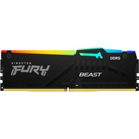 Kingston FURY FURY Beast 8 GB 6000 MT/s DDR5 CL36 DIMM RGB EXPO, Memoria RAM negro, 8 GB, 1 x 8 GB, DDR5, 288-pin DIMM