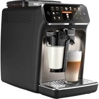 Philips Serie 5400 Solución de leche LatteGo EP5447/90 Cafetera Espresso automática, 12 bebidas, Superautomática negro/Cromado, 12 bebidas, Máquina espresso, 1,8 L, Granos de café, Molinillo integrado, 1500 W, Negro, Cromo