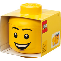 Room Copenhagen Cabeza de almacenamiento LEGO "Happy Boy", pequeña, Caja de depósito amarillo