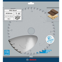 Bosch 2 608 837 734 hoja de sierra circular 25,4 cm 1 pieza(s) Madera noble, Madera blanda, 25,4 cm, 3 cm, 1,6 mm, 6000 RPM, 2,2 mm