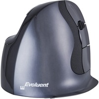 Evoluent Evoluent D ratón Oficina mano derecha RF inalámbrico Laser 3200 DPI negro/Plateado, mano derecha, Diseño vertical, Laser, RF inalámbrico, 3200 DPI, Negro, Gris, Plata