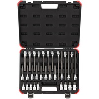 GEDORE Juego de puntas de destornillador y llave de vaso rojo, 1/2", Llave de tubo negro/Rojo