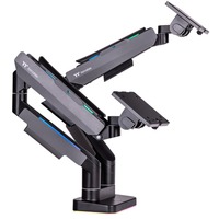 Thermaltake Brazo para monitor de juego RGB dual, Soporte de monitor negro