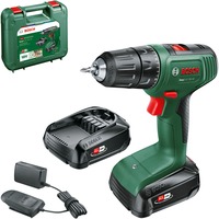 Bosch EasyDrill 18V-40 1630 RPM Sin llave 1,3 kg Negro, Verde, Taladro/destornillador verde/Negro, Taladro de pistola, Sin llave, Sin escobillas, Negro, Verde, 1,3 cm, 1630 RPM