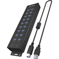 ICY BOX IB-HUB1720-U3 Negro, Hub USB negro, USB 3.2 Gen 1 (3.1 Gen 1) Type-A, Negro, Aluminio, Access, Poder, 0,8 m, China