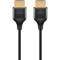 goobay Cable HDMI de alta velocidad delgado con Ethernet, 4K @ 60Hz negro
