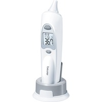 Beurer Termómetro de fiebre por infrarrojos FT 58, Termómetro para la fiebre plateado/blanco