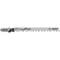 Bosch 2 608 637 877 no categorizado, Hoja de sierra Jigsaw blade, Aglomerado, Tablero de fibra, Madera blanda, Contrachapado con núcleo de madera, Acero de alto carbono (HCS), 4 mm, 5,2 mm, 10 cm