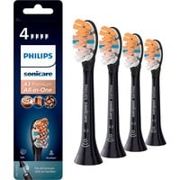 Philips A3 Premium All-in-One HX9094/11 Pack de 4 cabezales negros de cepillos Sonicare, Cabezal de cepillo negro, 4 pieza(s), Negro, 3 mes(es), Medio, Panasonic, 2 Series Plaque Control, 2 Series Plaque Defense, Series 2100, 3 Series, DiamondClean,...