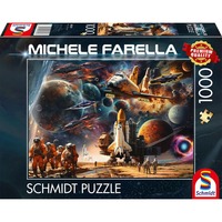 Schmidt Spiele Michele Farella: Fascinación por la exploración espacial - Viaje a galaxias lejanas, Puzzle 