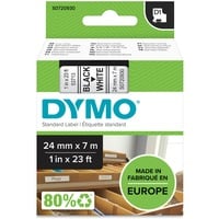 Dymo D1 etiquetas auténticas | impresión negra sobre fondo blanco | 24 mm × 7 m | etiquetas autoadhesivas para etiquetadoras LabelManager, Cinta de escritura Negro sobre blanco, Poliéster, Bélgica, -18 - 90 °C, DYMO, LabelManager, LabelWriter 450 DUO