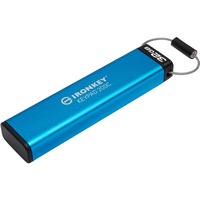 Kingston IronKey Keypad 200C USB-C de 32 GB 200C, FIPS 140-3 nivel 3 (pendiente) AES-256, Lápiz USB FIPS 140-3 nivel 3 (pendiente) AES-256, 32 GB, USB Tipo C, 3.2 Gen 1 (3.1 Gen 1), 145 MB/s, Funda, Azul