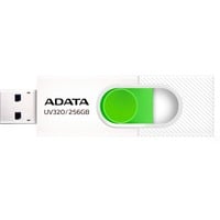 ADATA UV320 unidad flash USB 256 GB USB tipo A 3.2 Gen 1 (3.1 Gen 1) Verde, Blanco, Lápiz USB blanco/Verde, 256 GB, USB tipo A, 3.2 Gen 1 (3.1 Gen 1), 100 MB/s, Deslizar, Verde, Blanco