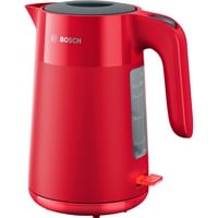 Bosch TWK2M164 tetera eléctrica 1,7 L 2400 W Negro, Gris, Rojo, Hervidor de agua rojo, 1,7 L, 2400 W, Negro, Gris, Rojo, Plástico, Indicador de nivel de agua, Protección contra sobrecalentamiento