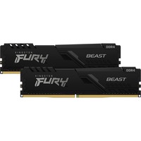 Kingston FURY FURY Beast 32GB 3600MT/s DDR4 CL18 DIMM (Kit de 2) Black, Memoria RAM negro, 32 GB, 2 x 16 GB, DDR4, 288-pin DIMM