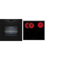 Neff B2CCJ7AK3 + T16SBN1L0 sets de electrodoméstico de cocina Cerámico Horno eléctrico, Juego para horno negro/Acero fino, Cerámico, 4 zona(s), Vidrio y cerámica, Negro, Tocar, 58,3 cm