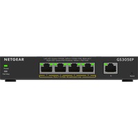 Netgear GS305EP Gestionado L2/L3 Gigabit Ethernet (10/100/1000) Energía sobre Ethernet (PoE) Negro, Interruptor/Conmutador negro, Gestionado, L2/L3, Gigabit Ethernet (10/100/1000), Bidireccional completo (Full duplex), Energía sobre Ethernet (PoE)
