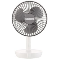 Unold Breezy, Ventilador blanco/Gris, Ventilador con aspas para el hogar, Gris, Blanco, Mesa, Plástico, Botones, Blanco