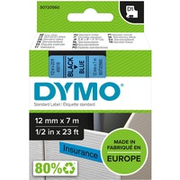 Dymo D1 - Etiquetas estándar - Negro sobre azul - 12mm x 7m, Cinta de escritura Negro sobre azul, Poliéster, Bélgica, -18 - 90 °C, DYMO, LabelManager, LabelWriter 450 DUO