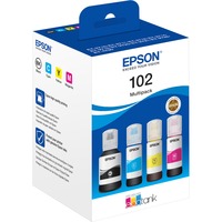 Epson 102 EcoTank 4-colour Multipack, Tinta Negro, Cian, Magenta, Amarillo, Epson, EcoTank ET-4750 Unlimited EcoTank ET-4750 EcoTank ET-3750 Unlimited EcoTank ET-3750 EcoTank..., 127 ml, 70 ml, Inyección de tinta