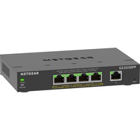 Netgear GS305EPP Gestionado L2/L3 Gigabit Ethernet (10/100/1000) Energía sobre Ethernet (PoE) Negro, Interruptor/Conmutador negro, Gestionado, L2/L3, Gigabit Ethernet (10/100/1000), Bidireccional completo (Full duplex), Energía sobre Ethernet (PoE)