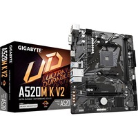 GIGABYTE Placa base A520M K V2 - Compatible con CPUs AMD Ryzen serie 5000 AM4, hasta 5100MHz DDR4 (OC), PCIe Gen3 x4 M.2, LAN GbE, USB 3.2 Gen 1 hasta 5100MHz DDR4 (OC), PCIe Gen3 x4 M.2, LAN GbE, USB 3.2 Gen 1, AMD, Zócalo AM4, AMD Ryzen 3000 Series, AMD Ryzen 5000 Series, Zócalo AM4, DDR4-SDRAM, 64 GB