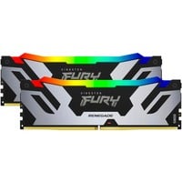 Kingston FURY FURY 16GB 7200MT/s DDR5 CL38 DIMM (Kit de 2) Renegade RGB XMP, Memoria RAM negro/Plateado, 32 GB, 2 x 16 GB, DDR5, 288-pin DIMM