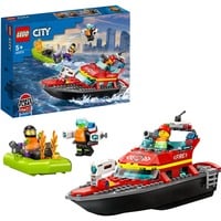 LEGO City Lancha de Rescate de Bomberos, Juegos de construcción Juego de construcción, 5 año(s), Plástico, 144 pieza(s), 350 g