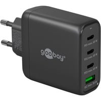 goobay Cargador rápido USB-C multipuerto, PD, GaN, 68 vatios negro