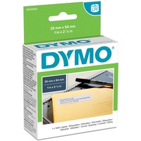 Dymo LW etiquetas auténticas de dirección del remitente | 25 mm × 54 mm | rollo de 500 etiquetas con reverso fácil de retirar | autoadhesivas | para etiquetadoras LabelWriter Blanco, Etiqueta para impresora autoadhesiva, Papel, Permanente, Rectángulo, LabelWriter