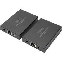 Digitus Set extensor HDMI KVM IP, 150 metros, Alargador de HDMI negro