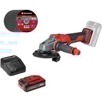 EINHELL Amoladora angular inalámbrica profesional AXXIO 18/125, 18 Voltios rojo/Negro