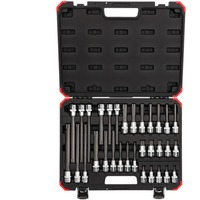 GEDORE Juego de puntas de destornillador y llave de vaso rojo, 1/2", Llave de tubo negro/Rojo