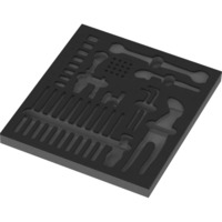 Wera Inserto de espuma para Kraftform Kompakt Wartung Set 1, vacío, Depósito negro/Gris