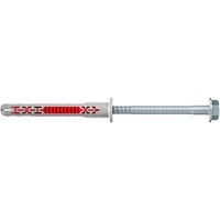 fischer Taco de vástago largo DuoXpand 10x80 FUS R, Pasador gris claro/Rojo