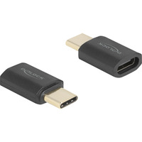 DeLOCK Adaptador USB4 Gen 3x2 USB-C macho > hembra 40Gbps 8K 60Hz antracita