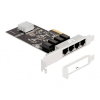 DeLOCK PCIe x4 a 4 x RJ45 Gbit, Adaptador de red 