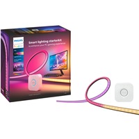 Philips Hue Hue Play Gradient Lightstrip para PC, Tira de LED negro/blanco, Philips Hue Play Gradient Lightstrip para PC, Tira de luz inteligente, Bluetooth/Zigbee, Negro, Silicona, Variable, 2200 K