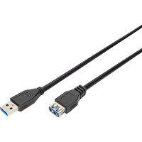 Digitus Cable de extensión USB 3.2 Gen 1, conector USB-A > puerto USB-A, Cable alargador negro