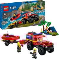LEGO City Camión de Bomberos 4x4 con Barco de Rescate, Juegos de construcción Juego de construcción, 5 año(s), Plástico, 301 pieza(s), 552 g