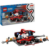LEGO Parada en Boxes de F1® y Equipo de Mecánicos con Coche Ferrari, Juegos de construcción Juego de construcción, 6 año(s), Plástico, 322 pieza(s), 600 g