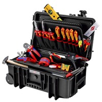 KNIPEX Maletín de herramientas "Robust26 Move" eléctrico, 22 piezas, Kit de herramientas negro