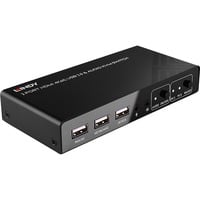 Lindy 32809 interruptor KVM Negro, Switch KVM 4096 x 2160 Pixeles, 4K Ultra HD, Negro