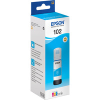 Epson 102 EcoTank Cyan ink bottle, Tinta Original, Cian, Epson, - EcoTank ET-4750 - EcoTank ET-3750 - EcoTank ET-3700 - EcoTank ET-2750 - EcoTank ET-2700, 70 ml, Impresión por inyección de tinta