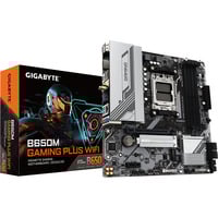 GIGABYTE B650M GAMING PLUS WIFI Placa base - Procesadores AMD Ryzen 9000, VRM de 5+2+2 fases, hasta 8000 MHz DDR5, 2xPCIe 4.0 M.2, LAN 2.5GbE, WIFI 6E, USB 3.2 Gen 1 negro/Plateado, VRM de 5+2+2 fases, hasta 8000 MHz DDR5, 2xPCIe 4.0 M.2, LAN 2.5GbE, WIFI 6E, USB 3.2 Gen 1, AMD, Zócalo AM5, AMD Ryzen 7000 Series, AMD Ryzen 8000 Series, AMD Ryzen 9000 Series, Zócalo AM5, DDR5-SDRAM, 256 GB