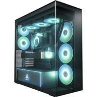 ARCTIC Xtender (Mirror Black) Midi Tower Negro, Cajas de torre negro, Midi Tower, PC, Negro, EATX, Metal, Vidrio templado, Juego